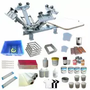 Updated 4 Color 1 Station Silk Screen Printing Kit Printer DIY Meterials Supply