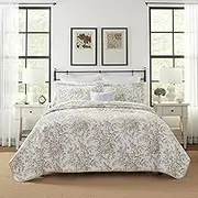 Laura Ashley Bedford Cotton Reversible Quilt, Twin, Mocha