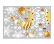 C137 2PCS Christmas Glue-free Electrostatic Paste Golden Christmas Hanging Ball Decoration Shopping Mall Glass Window Arrangement