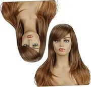 Ipetboom Stylish Hair Wig for Women Exquisite Brown Wig Cover Human Hair Wig for Party Dress Up Cosplay