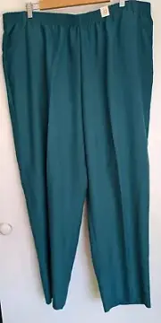 Millers Pants Women's Size 22 Dark Teal Short Length Elastic Waist Pockets Comfy