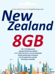 New Zealand Travel - 15 days 8GB Vodafone NZ Prepaid data SIM card 4G/LTE