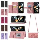 For Samsung Galaxy Z Fold6/5/4/3 Card Wallet Flip Holder Crossbody Phone Case