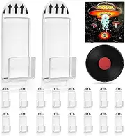 Vinyl Record Wall Mount,18 PCS Acrylic Vinyl Record Holder Self Adhesive Clear Vinyl Display Shelf No Drill Vinyl Storage Shelves for Album Covers Display and Home Wall Decoration