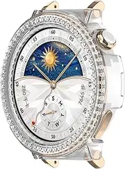 Diamond Case for Huawei Watch GT 5 Pro 46mm, Bling Rhinestone Bumper Protective Frame Cover Women for Huawei GT5 Pro 46mm Accessories (Transparent)