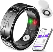 Smart Ring with Real-Time Health Metrics|Fitness Tracker,Step Counter&Heart Rate Monitor& Stress Monitor|Sleep Analysis|Gesture Controls for Short Video|5ATM Waterproof for Gym & Daily Use,Black,#11