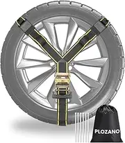 Spare Tire Strap Kit, 2 Inch UTV Tire Tie Down Straps Over The Wheel, Y Strap for Spare Tire with Strong Pressure Buckle, Roof Rack Spare Tire Mount, Black and Yellow
