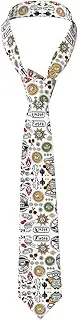 [YANYU] Mexican Salsa Symbols Print Men Necktie Classic And Stylish Ties For Business Weddings And Special Occasions, Black