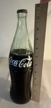 Vintage 1956 Unopened Coca-Cola Green Glass Bottle 1 PT 10 OZ Sealed Full