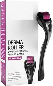 Derma Roller For Hair Growth 0.5 mm With 540 Titanium Needlesrepairs Damaged Hair, Activates Hair Folliclesfor Hair Fall Hair Thickeningreduces Acne Scarssafe Effective To Use, 80 Grams