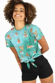 Blackmilk So Cute I Could Sleigh Tie Front Tee - XS