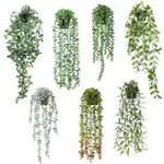 人造懸掛植物盆栽 曼陀羅葉尤加利桉樹葉藤蔓假盆栽 室內室外裝飾花園裝飾