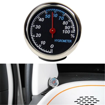 Car Decor Fashion Cute Digital Quartz Clock Mini Auto Stick-On Hygrometer Meter
