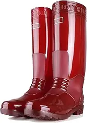 [CLSQLXYJZC] Mens Anti-Skid Rain Boots, Men's High Barrel Waterproof Garden Fishing Outdoor Work PVC Rain Boots, Sturdy Durable Rainboots, for Gardening Farming Camping Fishing and Yard Working