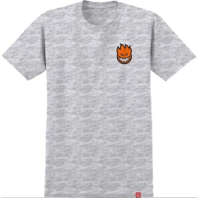 Spitfire Lil Bighead Fill Short Sleeve M-Ash Grey/Org
