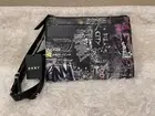DKNY BRYANT PARK TZ Graffiti Double Zip Crossbody Bag Black MSRP $148 NWT