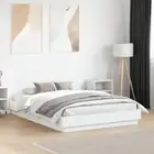Bed Frame White - Engineered Wood Double Size