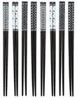 Davis & Waddell Bamboo Chopsticks Set - 8 Pairs - Black/White