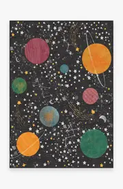 150' x 215' | Machine Washable Runner Rug | Kid & Pet Friendly | Indoor Rug | Outer Space Black Rug | Ruggable