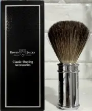 EDWIN JAGGER CHATSWORTH BARLEY SYNTHETIC SILVERTIP SHAVING BRUSH B/2