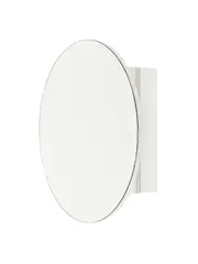 Aura 600mm Round Mirrored Cabinet with LED Backlight in White