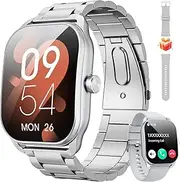 [Haulvean] Curve Military Smart Watch for Men(Answer/Make Call), 2.01" Smartwatch 2024 Newest Fitness Tracker with 120+ Sports Modes IP68 Waterproof Fitness Watch for Android iOS (2 Straps)