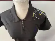 NWT Adidas Climacool+ PINEHURST 1895 Golf Polo Shirt Women Gray/Floral shoulder