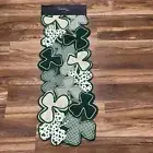Nicole Miller Home St. Patrick’s Day Shamrock Jute Table Runner 14”x36” NWT