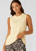 [Lorna Jane] Lotus Muscle Tank Top in Yellow, Size - XS XS Buttermilk