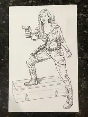 Lady Jaye GI Joe 11x17 Commission Pencilled & Inked Original Art Page Rob Davis