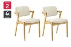 Set of 2 Matt Blatt Kai Replica Danish Dining Chairs (Cream PU/Ash), Chairs,