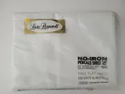 Vtg Lady Pepperell No- Iron Percale White Full Flat Sheet 81 x 104 NEW Old Stock