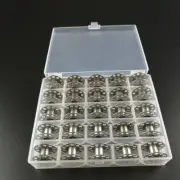 25Pcs Plastic Bobbin Metal Sewing Spools Storage Box Sewing Accessories For