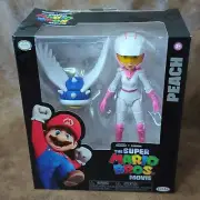 The Super Mario Bros Peach Figure in Motorcycle Outfit with Spiny Blue Shell