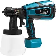 Electric Paint Spray Gun, Professional Cordless Paint Sprayer with Adjustable Flow & Angle & Spraying Speed for Automobiles, Machinery, DIY Spray Paint, etc. (Battery NOT Included)