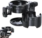 Stroller Cup Holder - Adjustable Hook Attached Stroller Cup Holder - Scooter Drinks Bracket Quick Draining Organizer for Outing, Traveling, Strolling