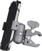 FANAUE Motorcycle Bike Phone Holder with Double Socket Arm and Handlebar Base Mount Strong Rod Clamp Compatible with RAM Mount B Size 1 inch Ball Head, Suitable for 5.5-8" Smartphone.