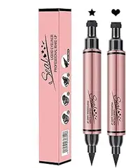 Star Stamp Eye Liner - Waterproof Heart Eyeliner Stamp | Double-Ended Quick Flick Winged Liner With Soft Sponge Tip, Easy Eye Makeup Tool For Perfect Designs