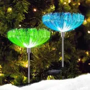 Solar Garden Lights | 7 Color Changing Solar Lights Outdoor Decorative | for Yard Patio Pathway Decorations(2 pcs)