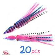 20pcs Blue Pink Fish WOW!® 4.75" Fishing Squid Skirt Octopus Hoochies Soft 12cm