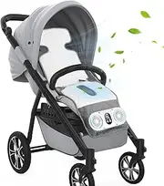 Baby Stroller Cooling Pad with Dual Turbo Fan, 10000mAh Rechargeable Battery Powered Cooling Cushion with Max 10H Runtime,3-Speed Car Seat Liner, Baby Essential in Summer for Stroller,Car Seat & Crib