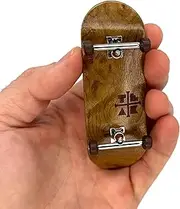 Teak Tuning Prolific Complete Fingerboard with Upgraded Components - Pro Board Shape and Size, Pro Wheels, Trucks, and Locknuts - 34mm x 97mm Handmade Wooden Board - Out of The Woods Edition