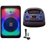 MR DJ CUBE12 12" Rechargeable Portable Karaoke Speaker with Party Flame Lights M