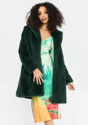 [Dolls Kill x Wizard of Oz] City Of Emeralds Faux Fur Coat