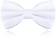 [PAFUWEI] Men's Pre-Tied Bow Tie, Tux Bowtie Solid Color Neck Bow Ties Adjustable Length Formal Satin Bow Tie for Wedding Party