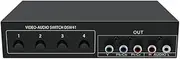 Byttlerom 4x1 Component Video Signal Switcher YPbPr YCbCr Audio DSW41 Divider Panel Button Manual Switch CVBS 720P Metal Shell