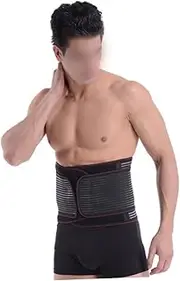Portable Adjustable Self Heating Waist Support Belt with Medical Cartilage System Breathable and Elastic Design for Enhanced Comfort and Support XXL Suitable for Men and Women Black