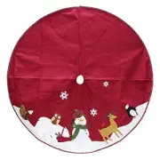 Tree Skirts Trim A Home® 48" Felt Tree Skirt With Snowman- Burgundy