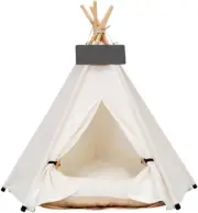 Pet Teepee Dog & Puppy Cat Tents Tipi Bed Portable Houses with Thick Cushion for