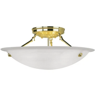 Livex Lighting 4274-02 Oasis Semi-Flush Mount Polished Brass